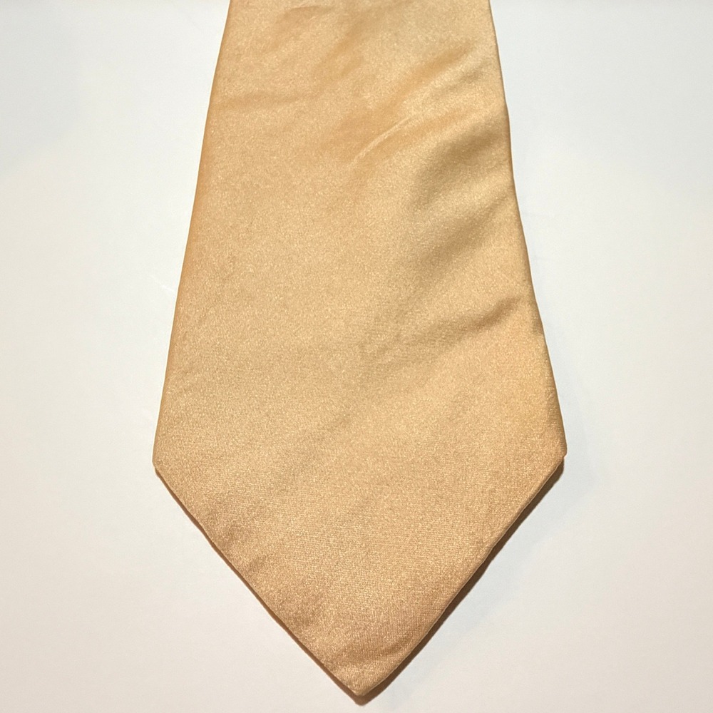 Sulka Silk Tie Gold Solid Made in France Luxury Necktie Business Vintage
